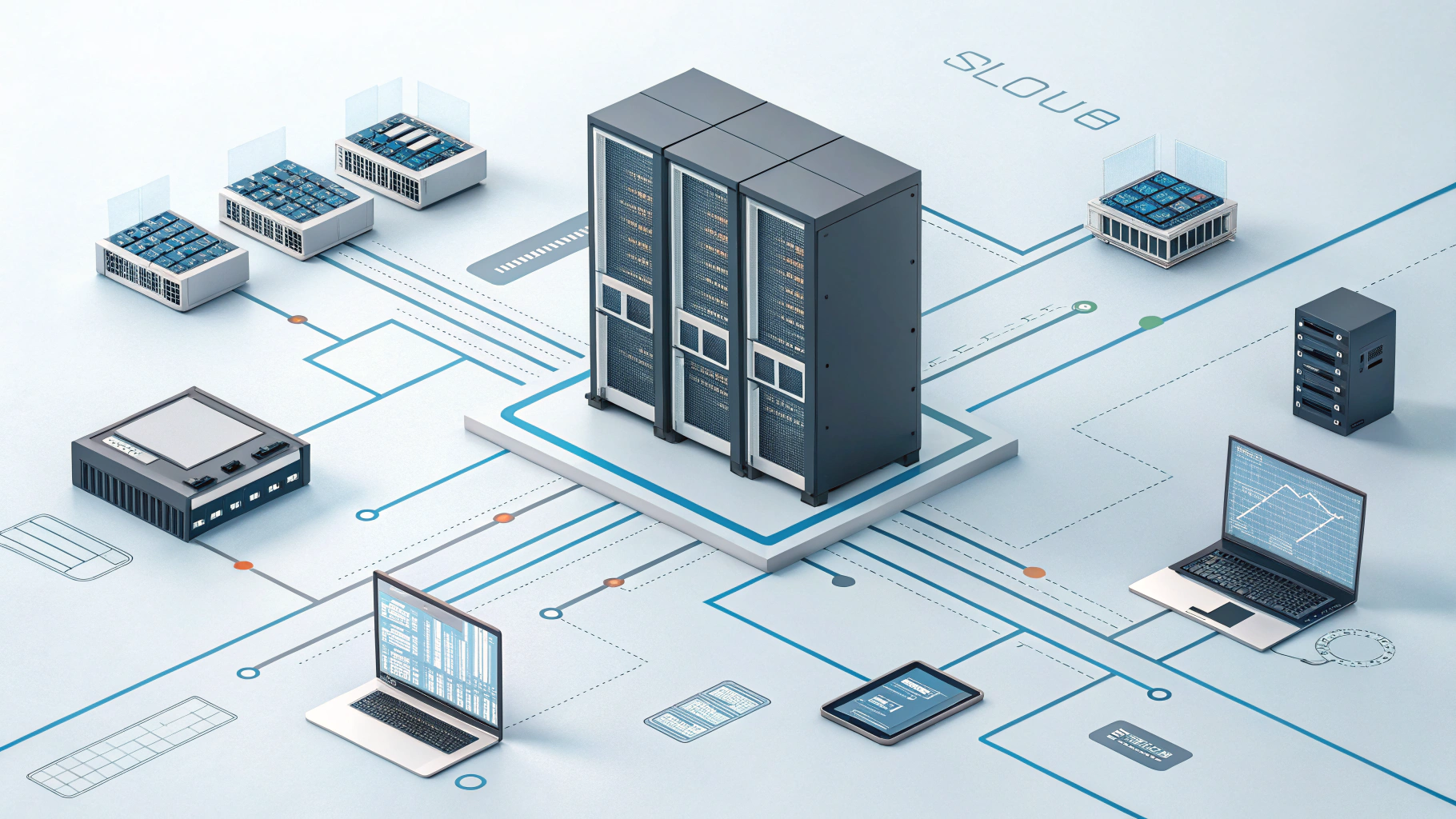 Abstract cloud topology diagram detailing multi-region VPC routing, container clusters, elastic load balancers, and distributed data caches