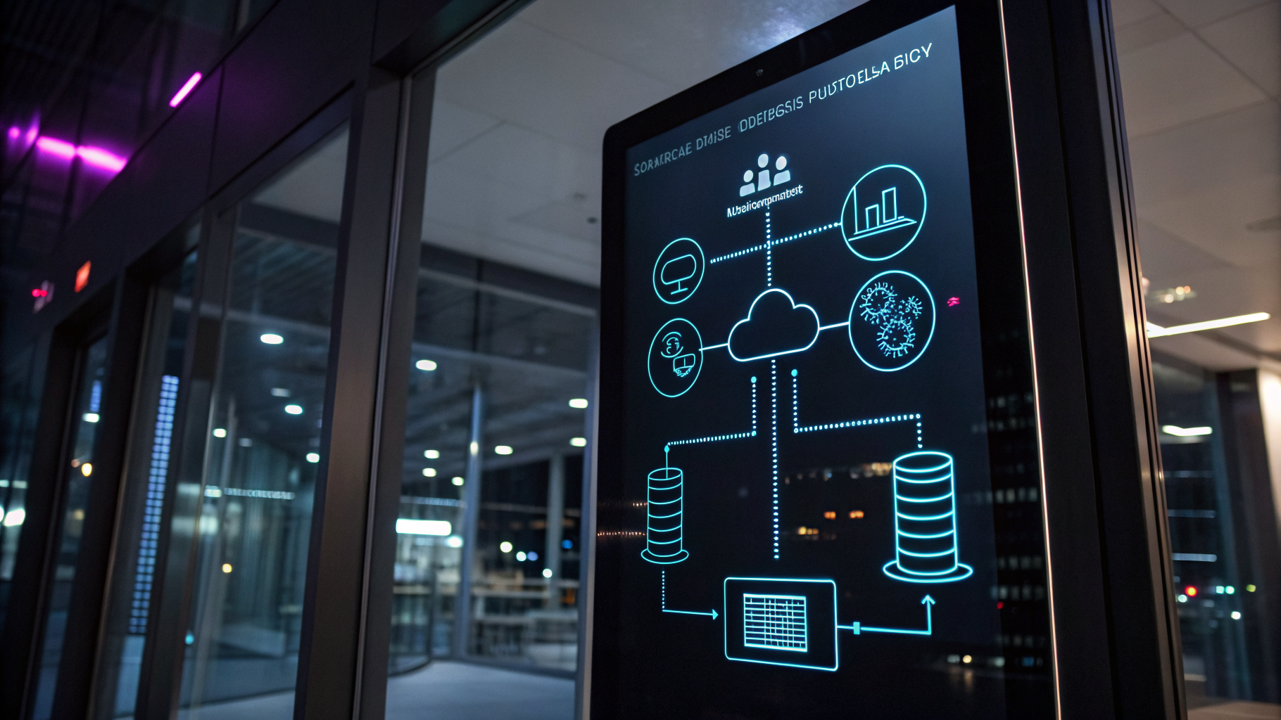 Technical architecture schematic showing FinTech backend API gateways and immutable ledger data pipelines